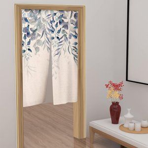 Eucalyptus Blue Leaves Vines Botanical Japanese Noren Curtains Asian Art New